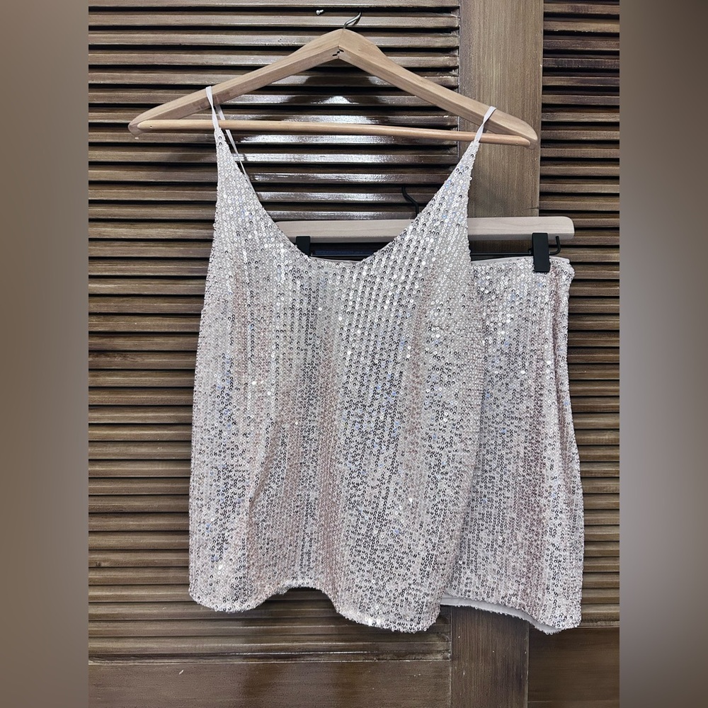 Banana Republic sequin cami and mini skirt 0P / XXSP